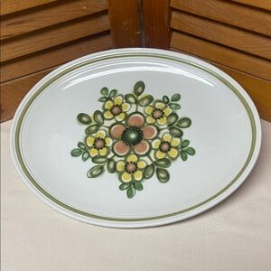Vintage 1970’s Mirage Pattern Floral Ceramic Serving Platter by Myott Stoneware